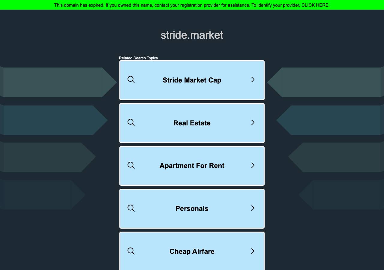 Screenshot of stride.market taken by the zone census on 2026-09-02