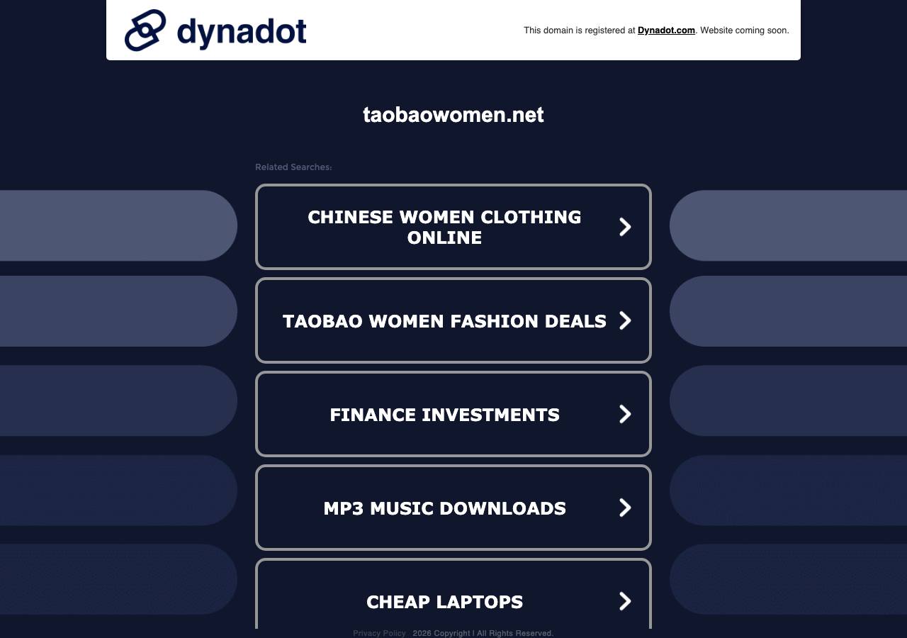 Screenshot of taobaowomen.net taken by the zone census on 2026-09-02