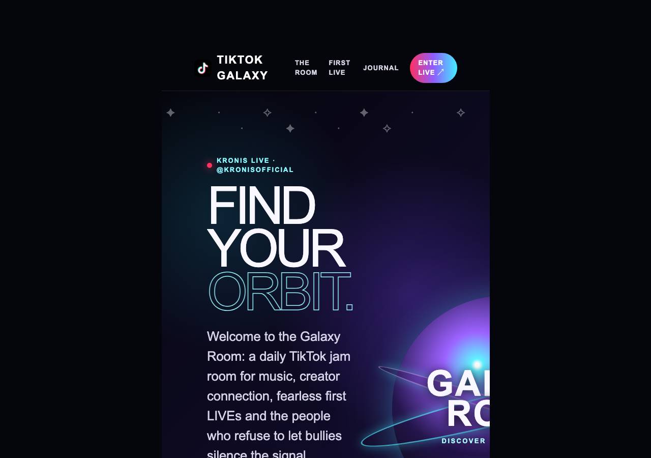Screenshot of tiktokgalaxy.com taken by the zone census on 2026-09-02