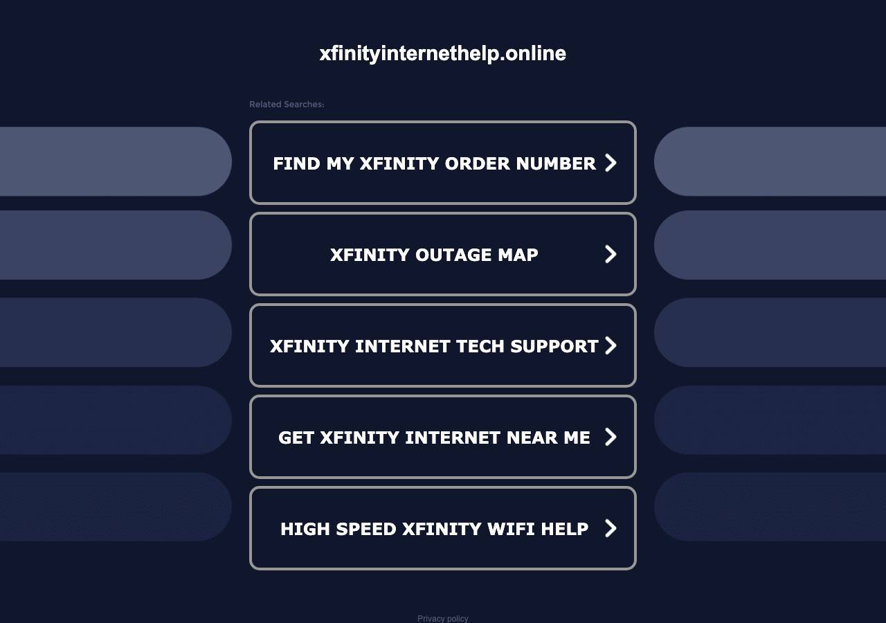 Screenshot of xfinityinternethelp.online taken by the zone census on 2026-09-02