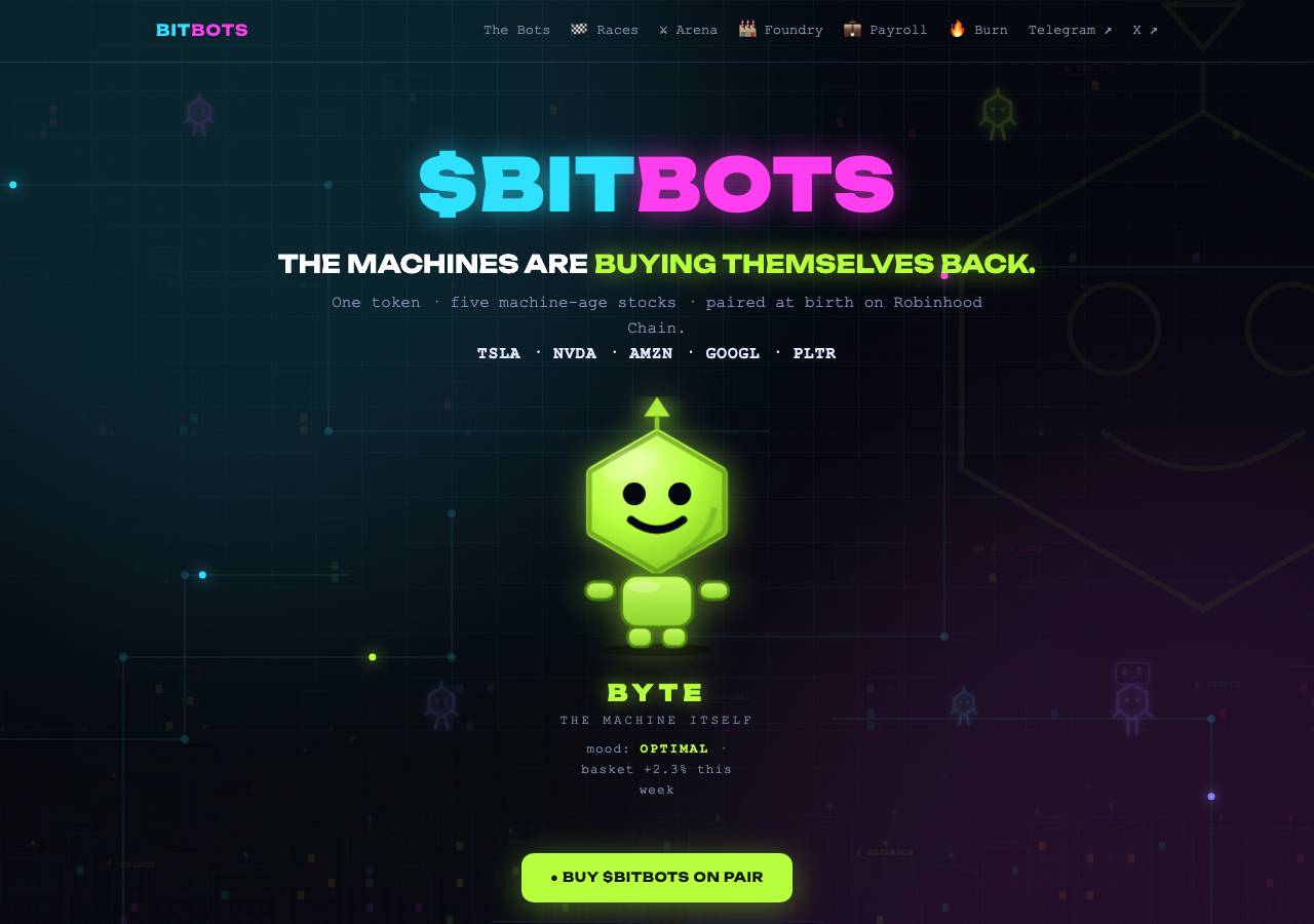Screenshot of bitbots.fun taken by the zone census on 2026-09-03
