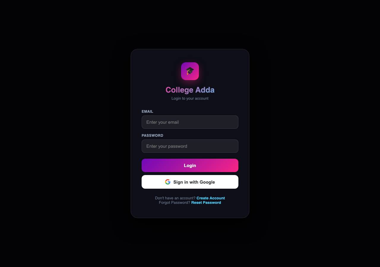 Screenshot of collegeadda.online taken by the zone census on 2026-09-03