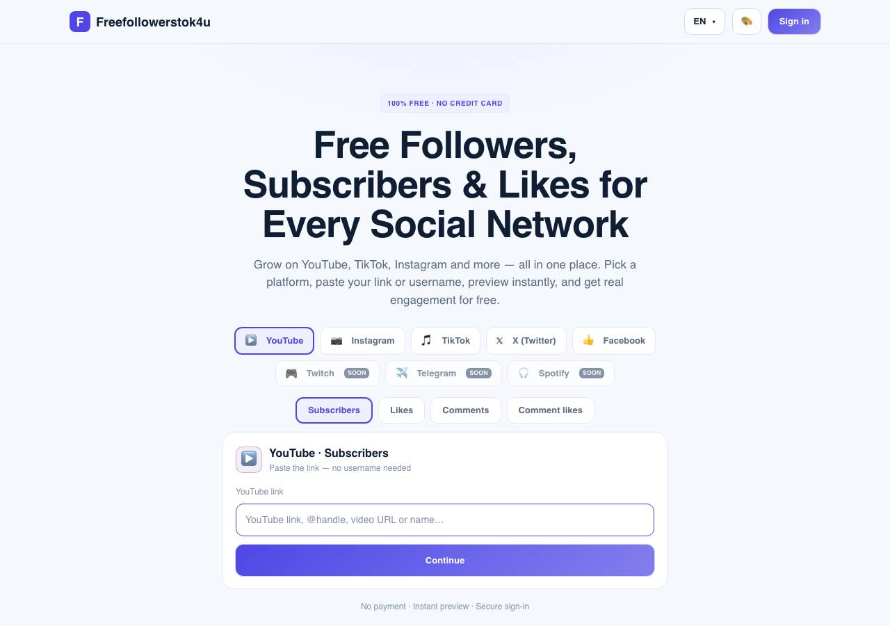 Screenshot of freefollowerstok4u.xyz taken by the zone census on 2026-09-03