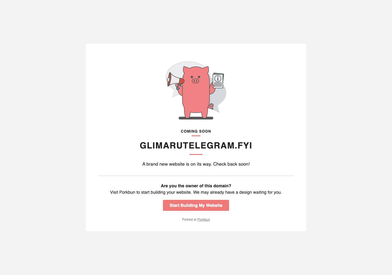 Screenshot of glimarutelegram.fyi taken by the zone census on 2026-09-03