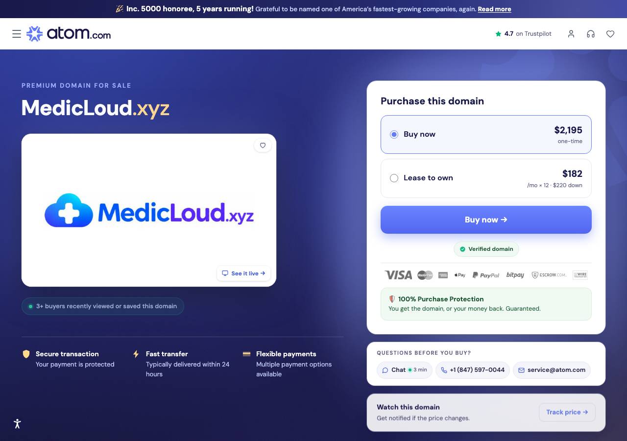 Screenshot of medicloud.xyz taken by the zone census on 2026-09-03