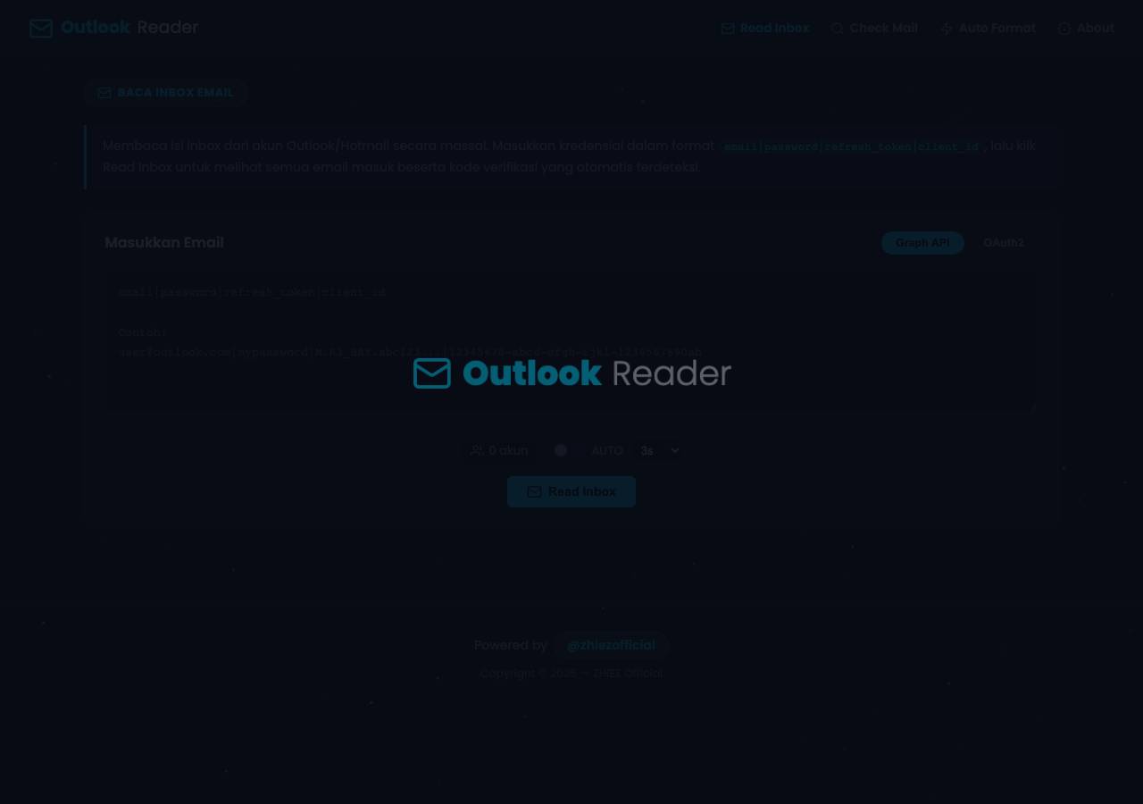 Screenshot of outlookreader.xyz taken by the zone census on 2026-09-03