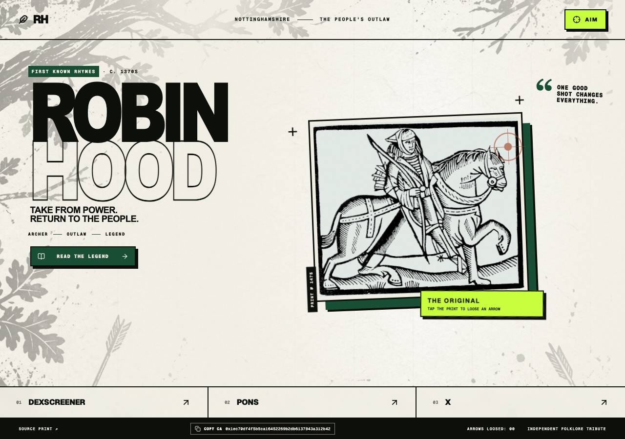 Screenshot of robinhoodfolklore.fun taken by the zone census on 2026-09-03
