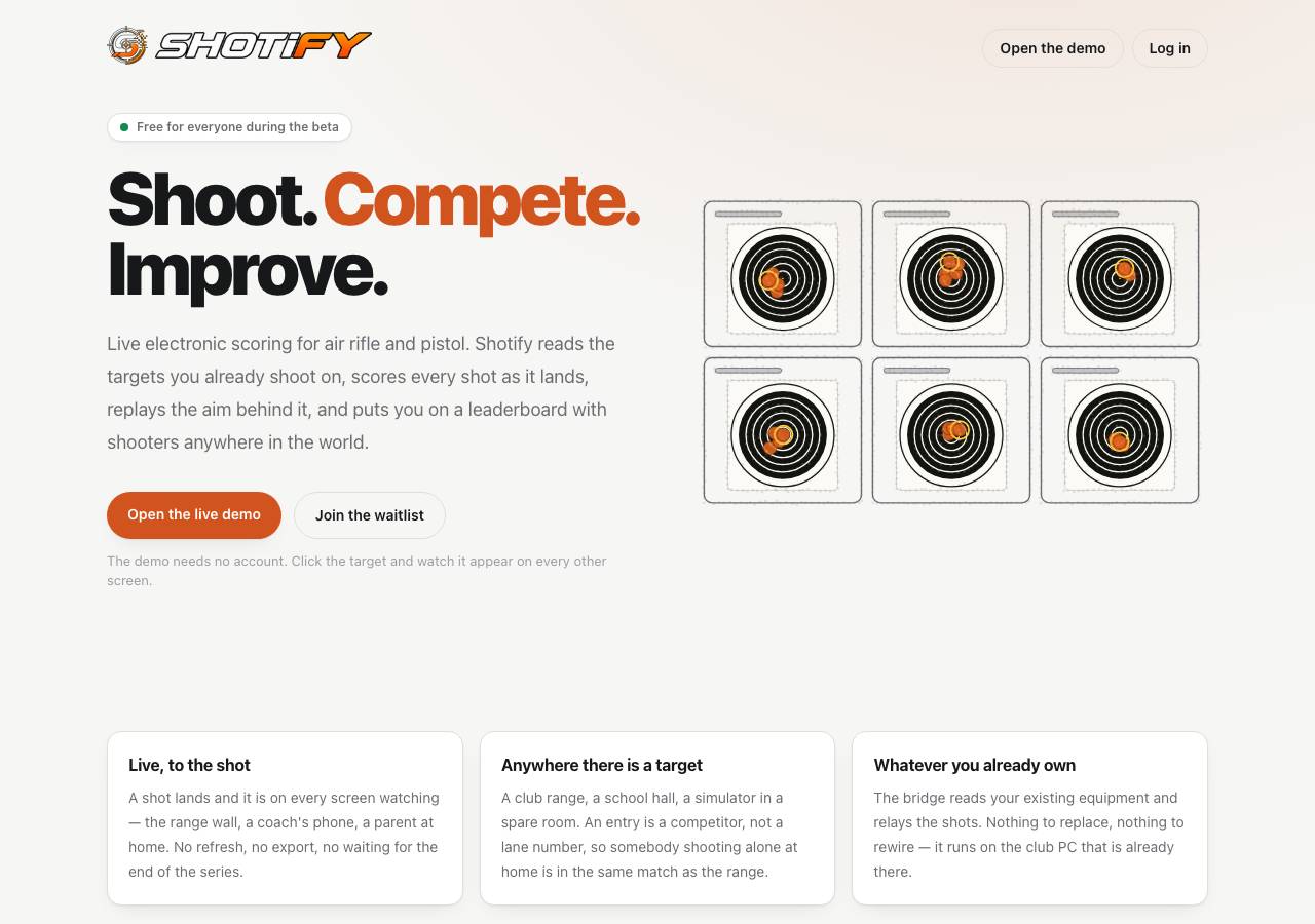 Screenshot of shotify.world taken by the zone census on 2026-09-03