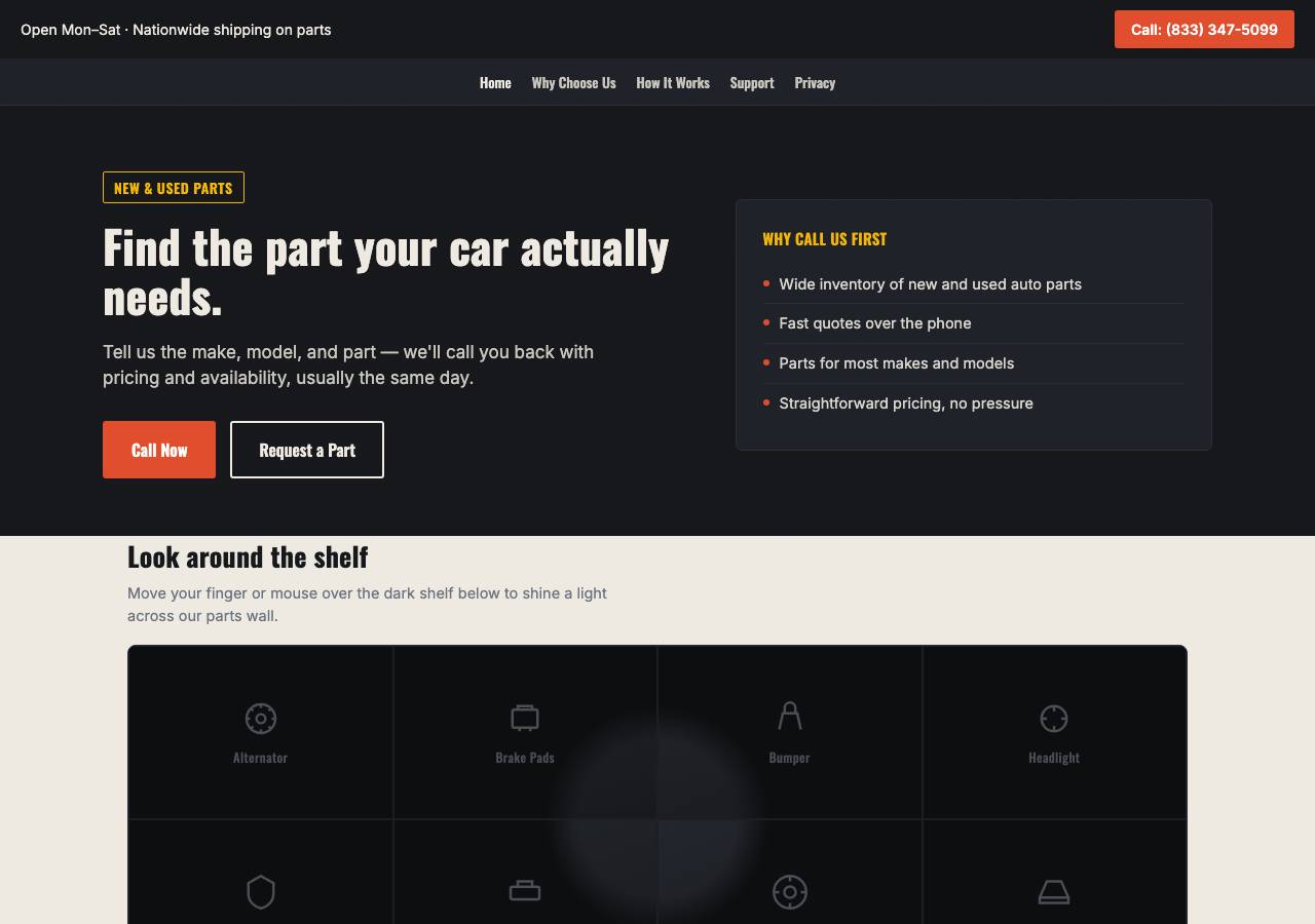 Screenshot of usaautoparts.online taken by the zone census on 2026-09-03