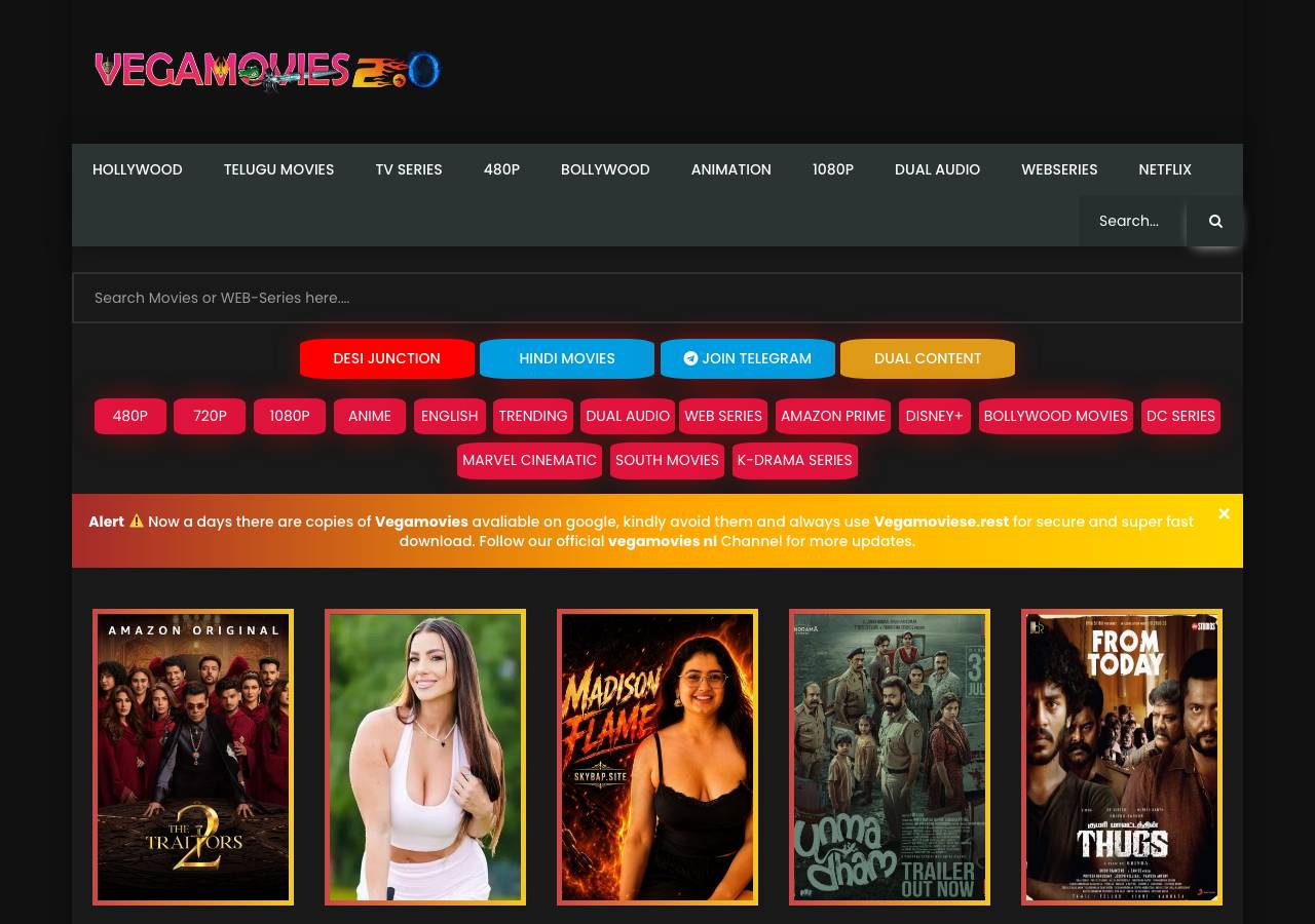 Screenshot of vegamoviesnl.ink taken by the zone census on 2026-09-03