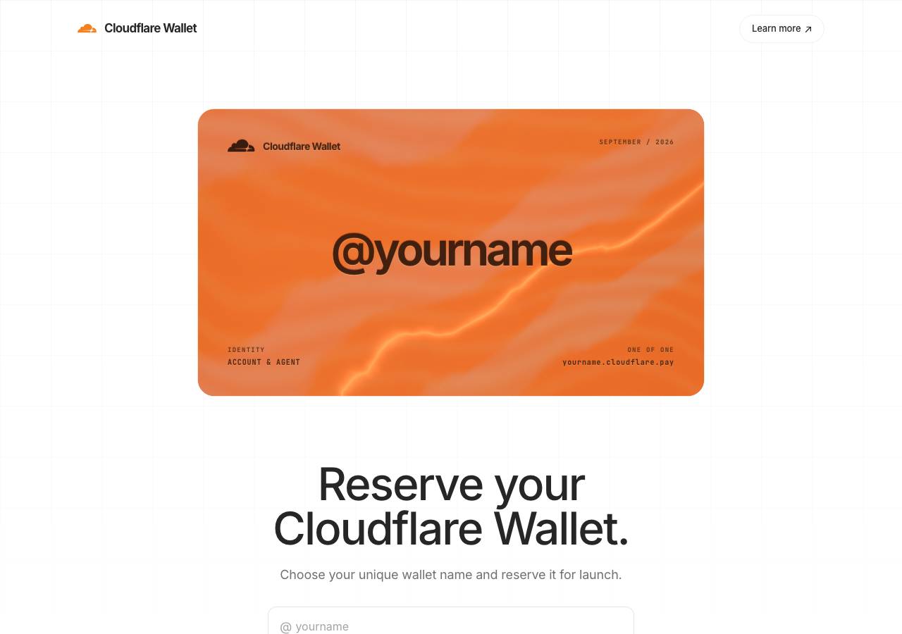 Screenshot of walletcloudflare.com taken by the zone census on 2026-09-03