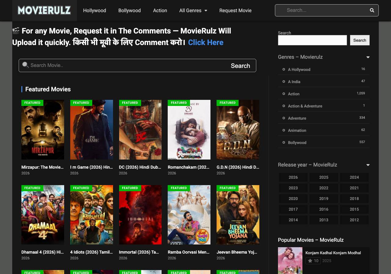 Screenshot of 5movierulzto.run taken by the zone census on 2026-09-04