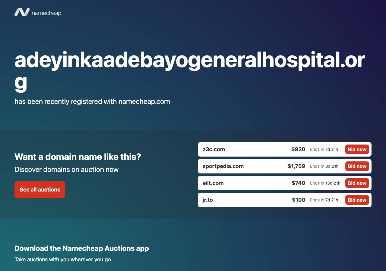 Screenshot of adeyinkaadebayogeneralhospital.org taken by the zone census on 2026-09-04