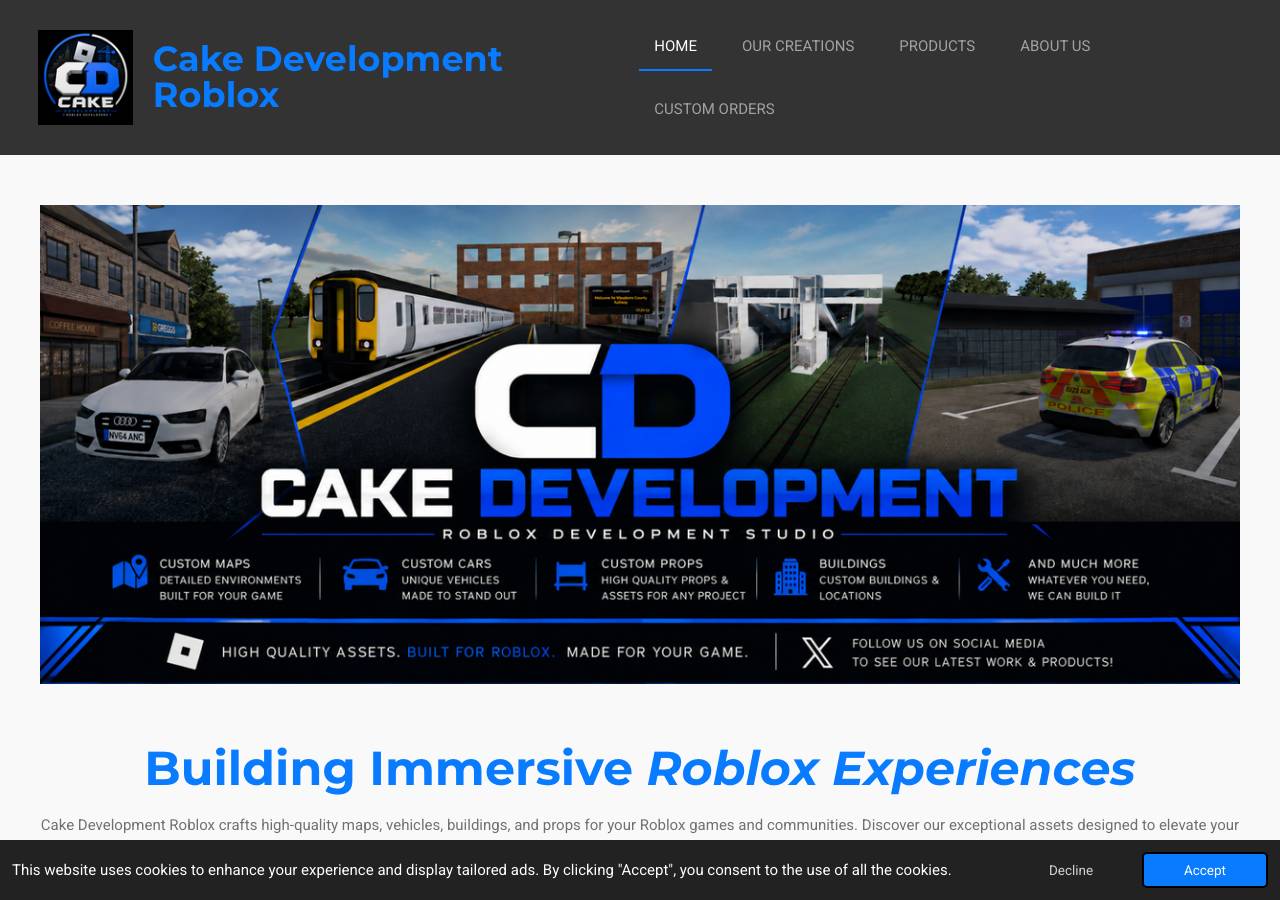 Screenshot of cake-development-roblox.store taken by the zone census on 2026-09-04
