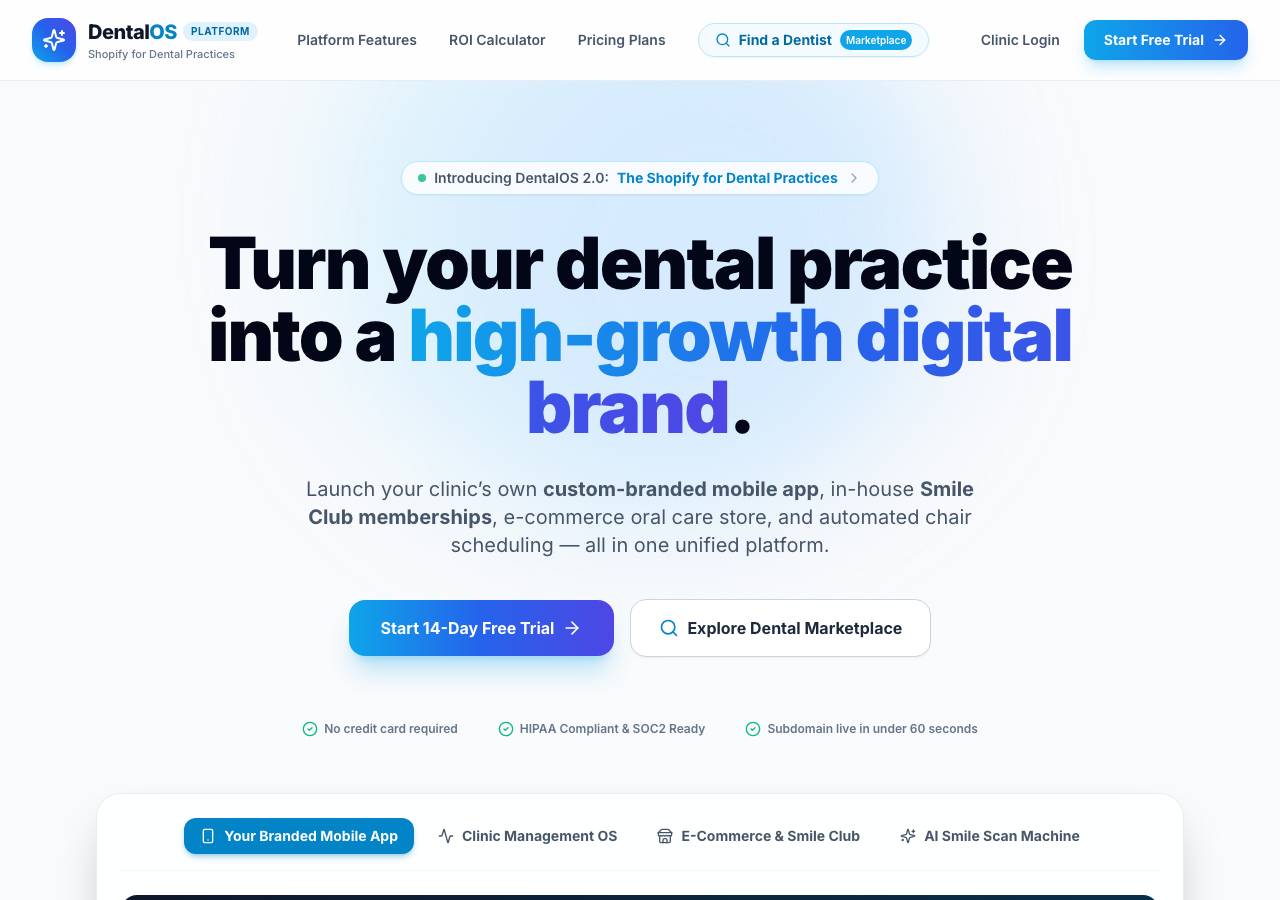 Screenshot of dentalos.space taken by the zone census on 2026-09-04