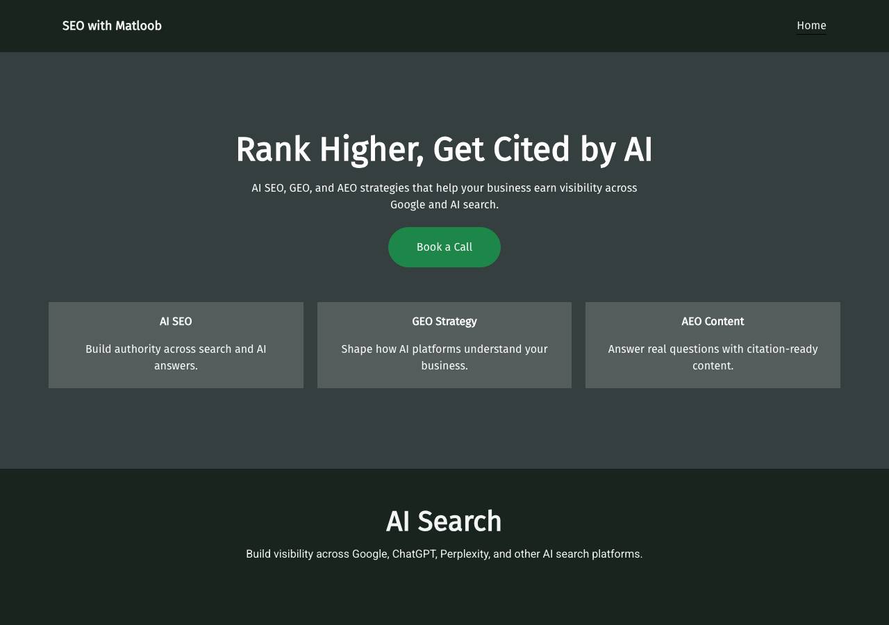 Screenshot of seowithmatloob.fun taken by the zone census on 2026-09-04