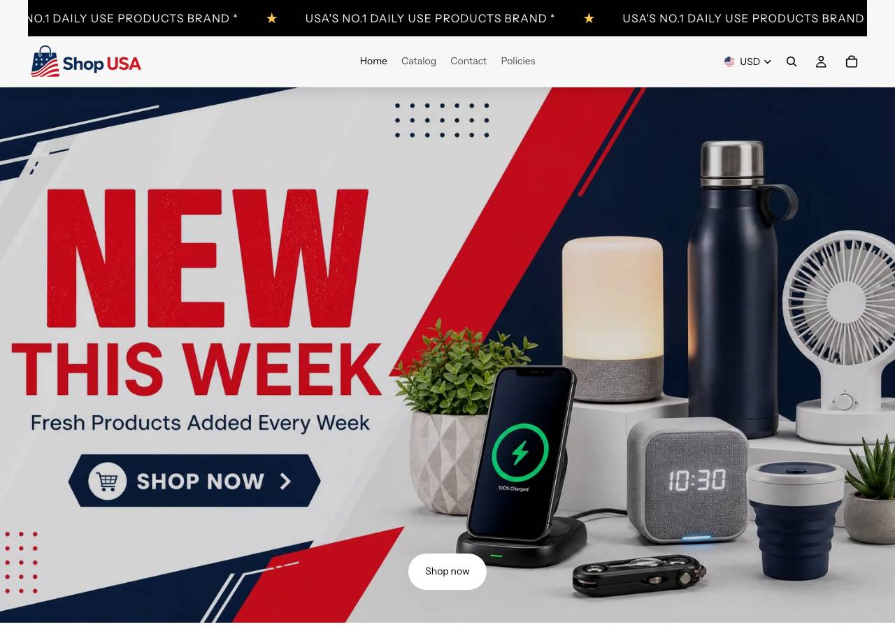 Screenshot of shopusaa.store taken by the zone census on 2026-09-04