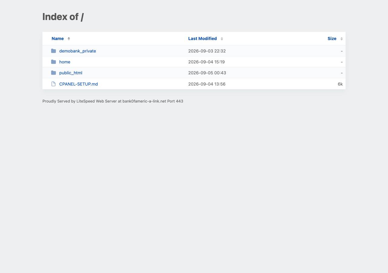 Screenshot of bank0fameric-a-link.net taken by the zone census on 2026-09-05