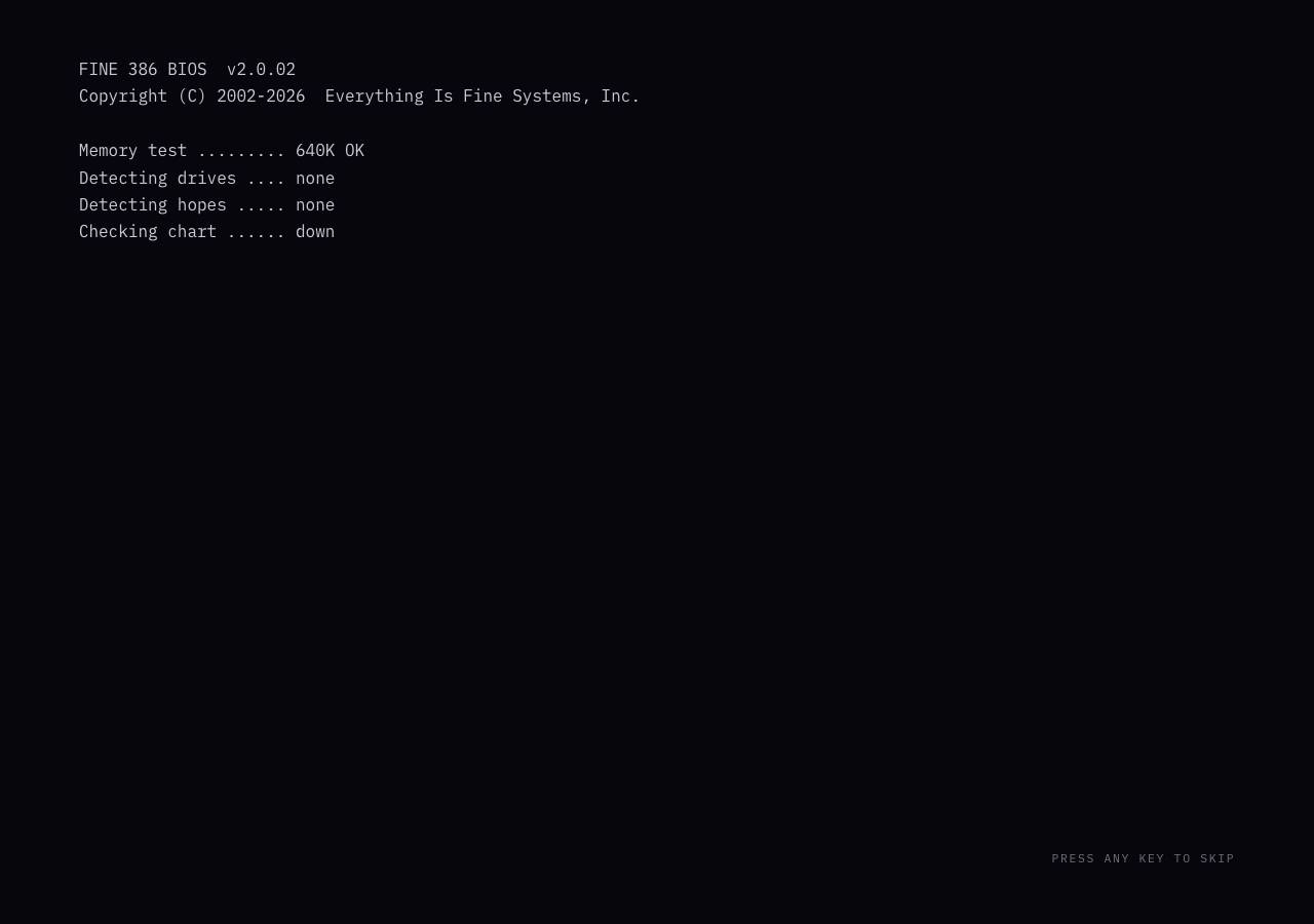Screenshot of everythingisfine.xyz taken by the zone census on 2026-09-05