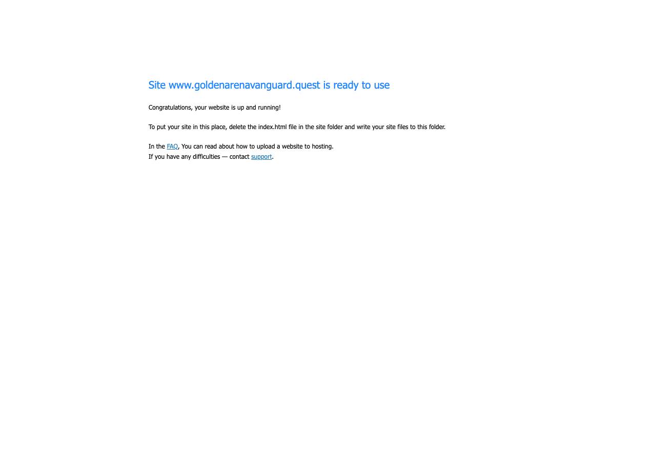 Screenshot of goldenarenavanguard.quest taken by the zone census on 2026-09-05
