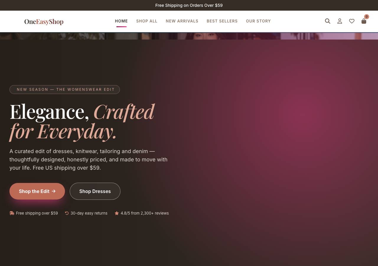 Screenshot of oneeasyshop.com taken by the zone census on 2026-09-05