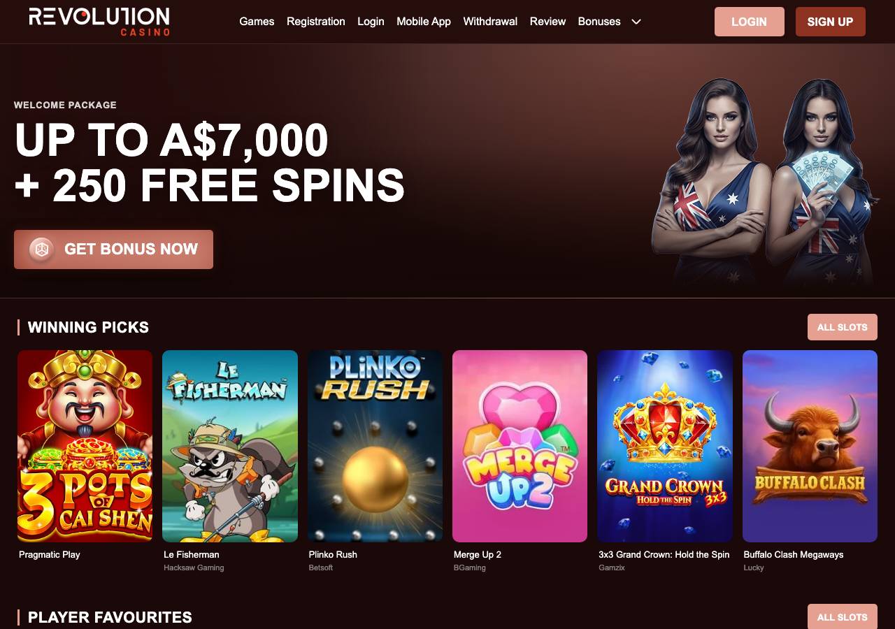 Screenshot of revolutioncasino-au.online taken by the zone census on 2026-09-05