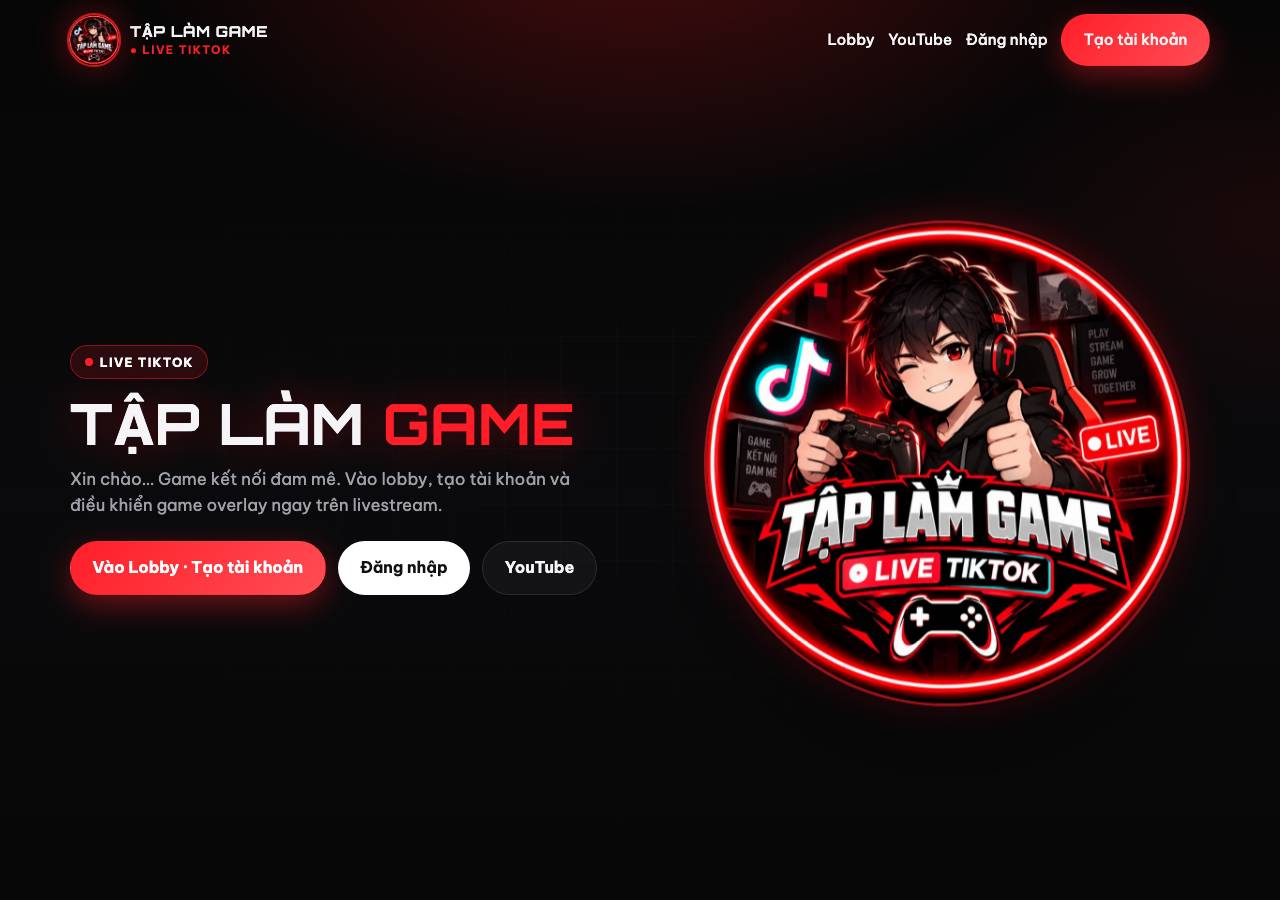 Screenshot of taplamgamelivetiktok.vip taken by the zone census on 2026-09-05