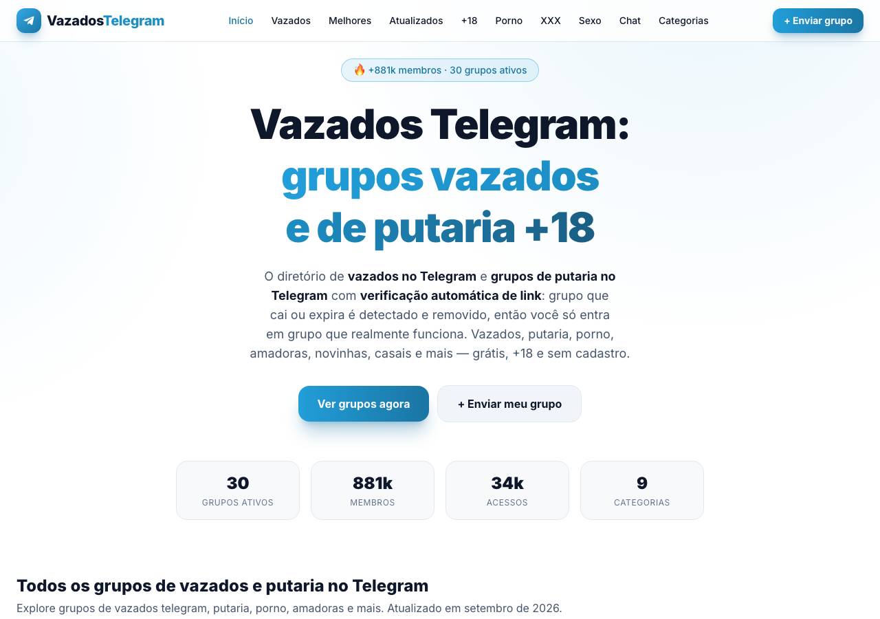 Screenshot of vazadostelegram.red taken by the zone census on 2026-09-05