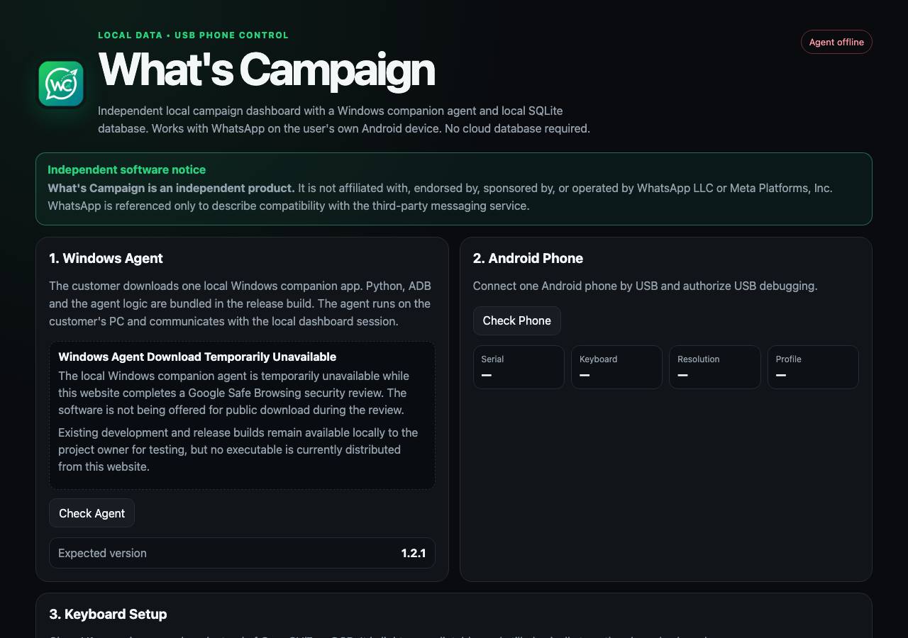 Screenshot of whatsappcampaign.online taken by the zone census on 2026-09-05