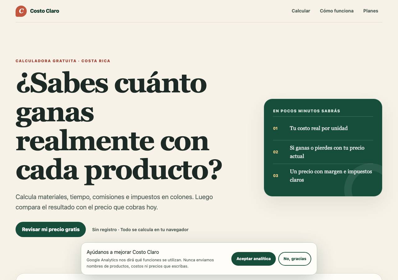 Screenshot of costo-claro.com taken by the zone census on 2026-09-06