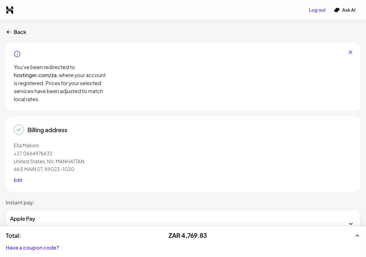 Screenshot of hostinger.quest taken by the zone census on 2026-09-06