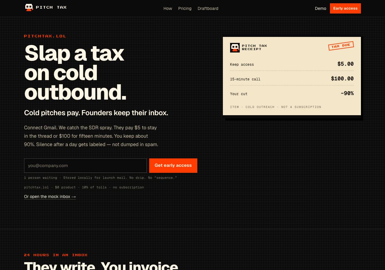 Screenshot of pitchtax.lol taken by the zone census on 2026-09-06