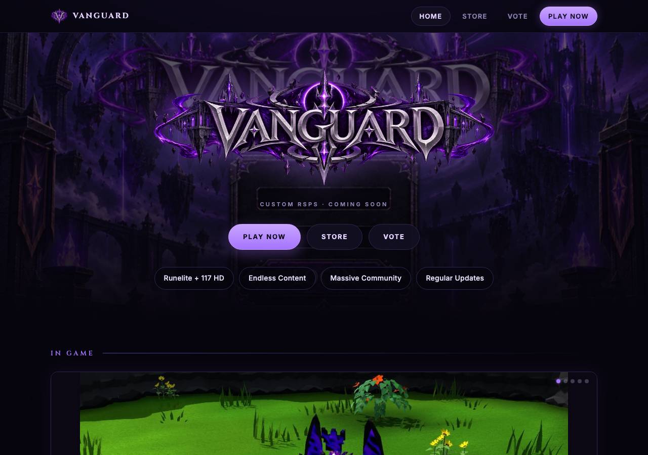 Screenshot of vanguardrsps.org taken by the zone census on 2026-09-06