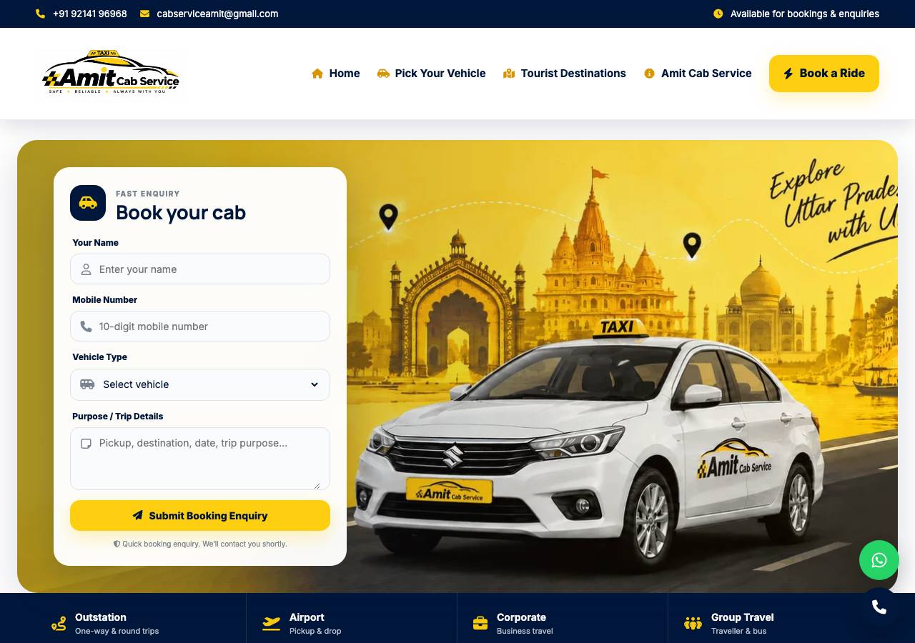 Screenshot of amitcabservice.online taken by the zone census on 2026-09-08