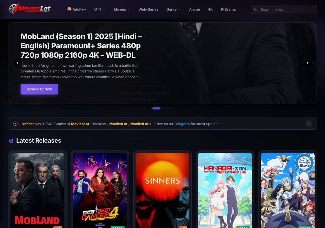 Screenshot of movieslot.shop taken by the zone census on 2026-09-08