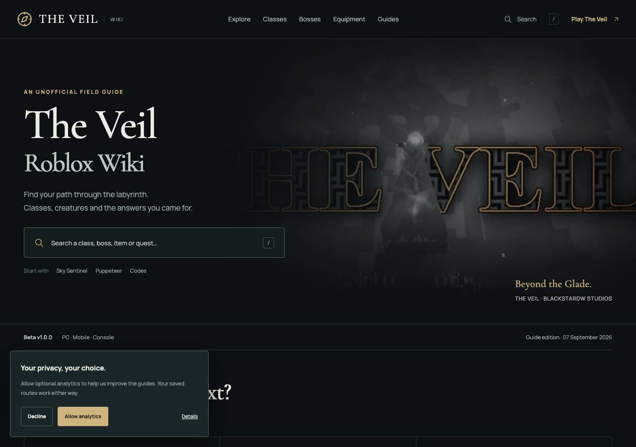 Screenshot of robloxtheveil.wiki taken by the zone census on 2026-09-08
