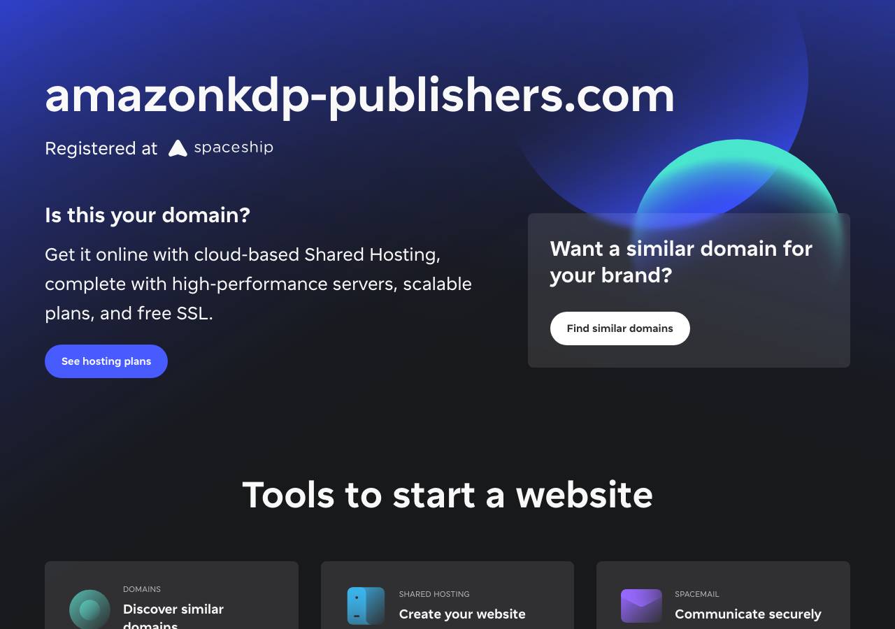 Screenshot of amazonkdp-publishers.com taken by the zone census on 2026-09-09