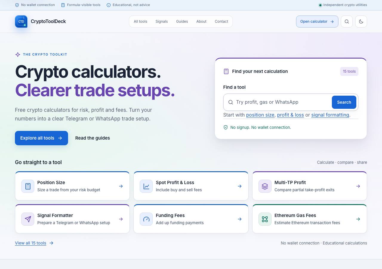 Screenshot of cryptotooldeck.xyz taken by the zone census on 2026-09-09
