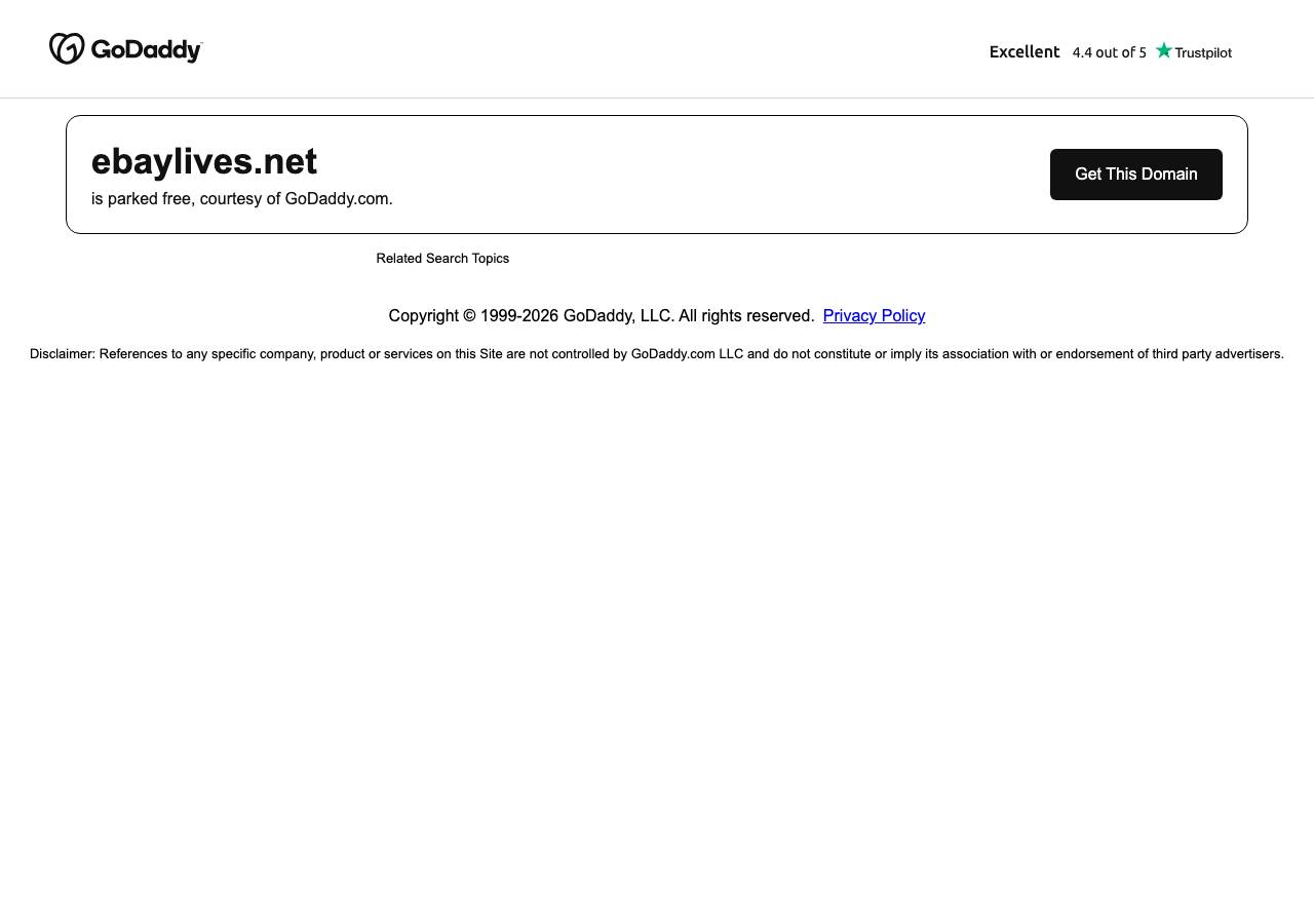 Screenshot of ebaylives.net taken by the zone census on 2026-09-09