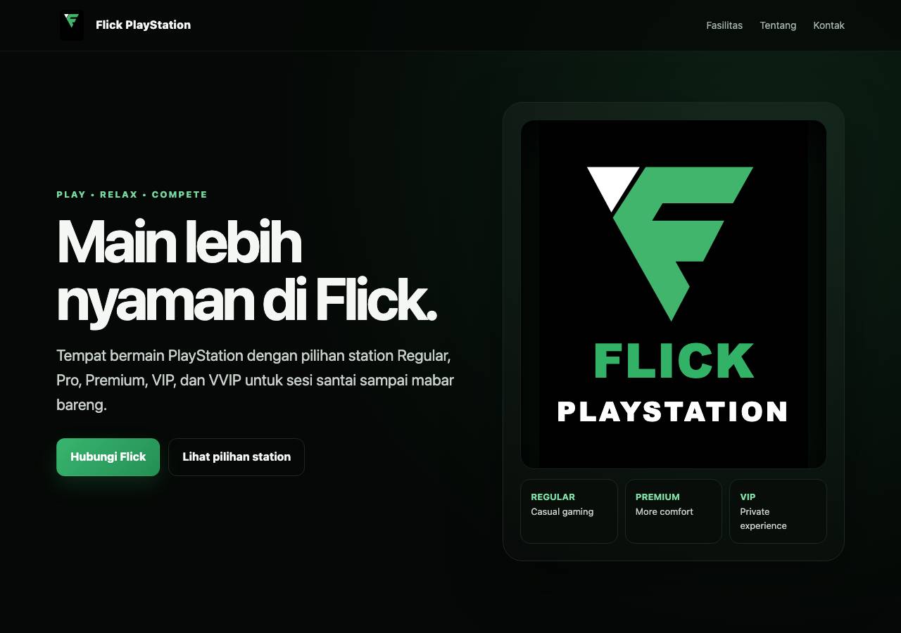 Screenshot of flickplaystation.com taken by the zone census on 2026-09-09