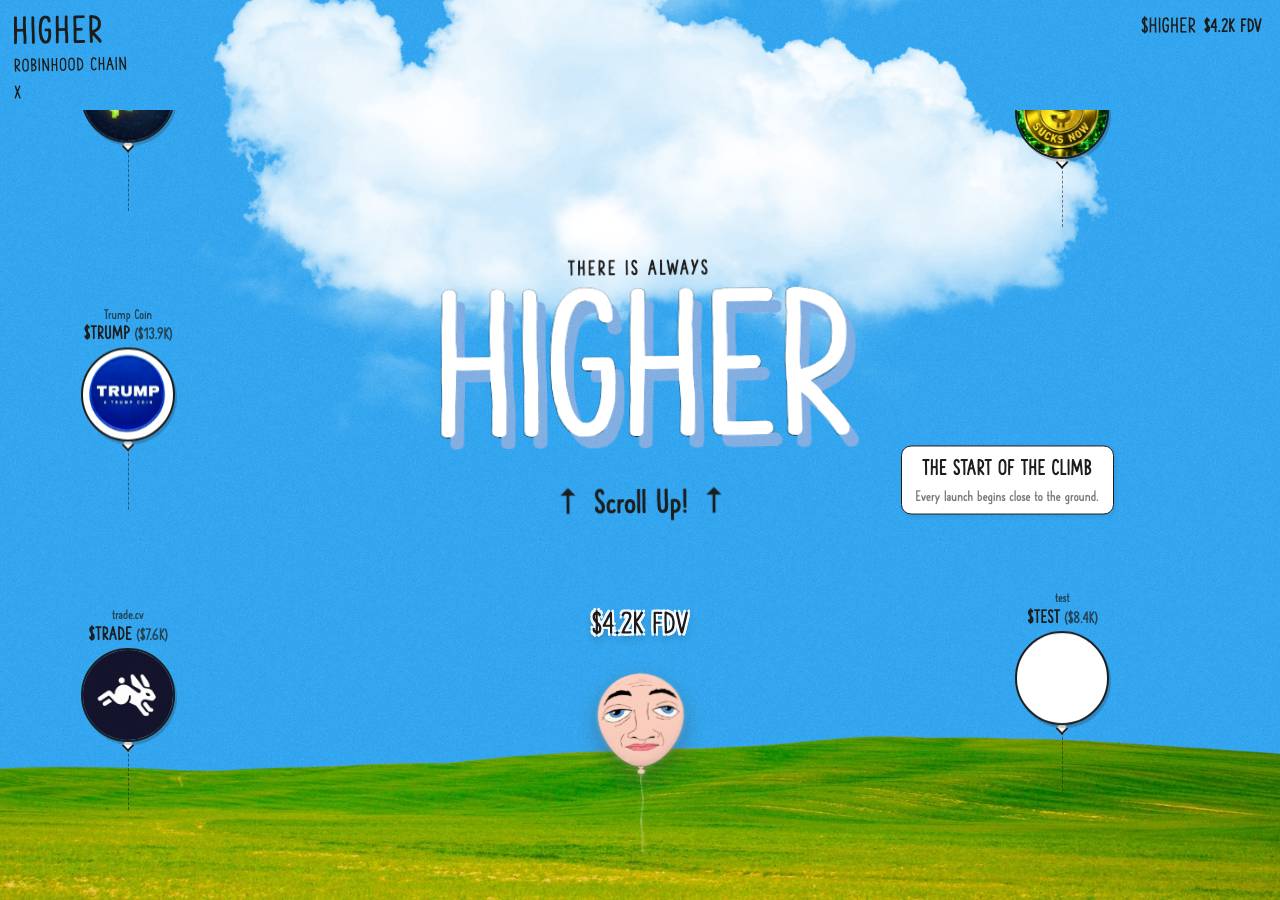 Screenshot of higheronrobinhood.fun taken by the zone census on 2026-09-09