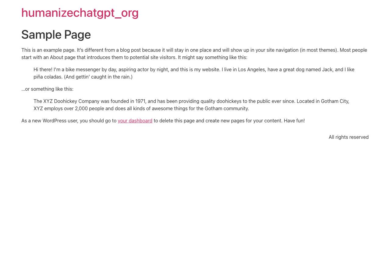 Screenshot of humanizechatgpt.org taken by the zone census on 2026-09-09