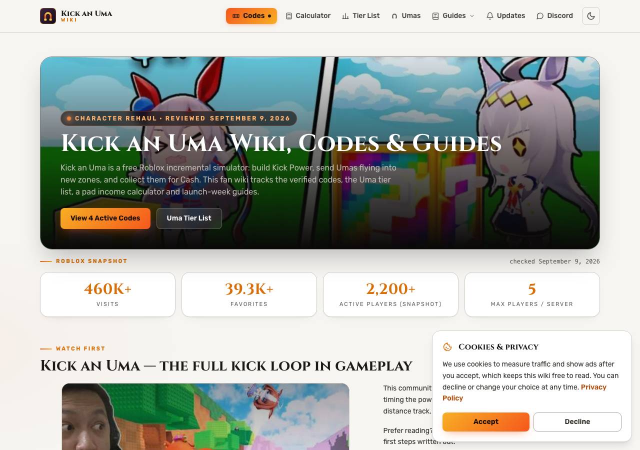 Screenshot of kickanumaroblox.wiki taken by the zone census on 2026-09-09