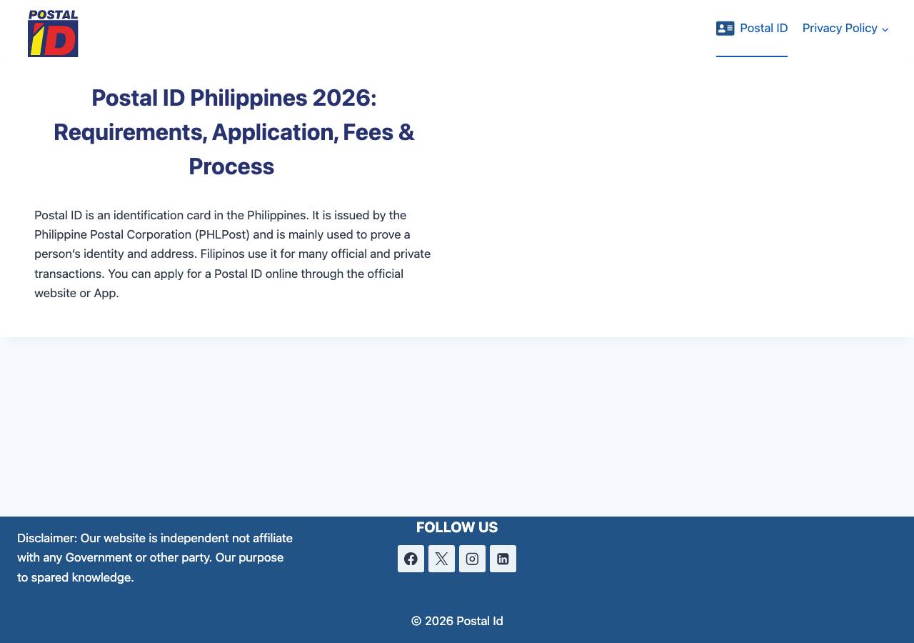 Screenshot of postal-id.org taken by the zone census on 2026-09-09