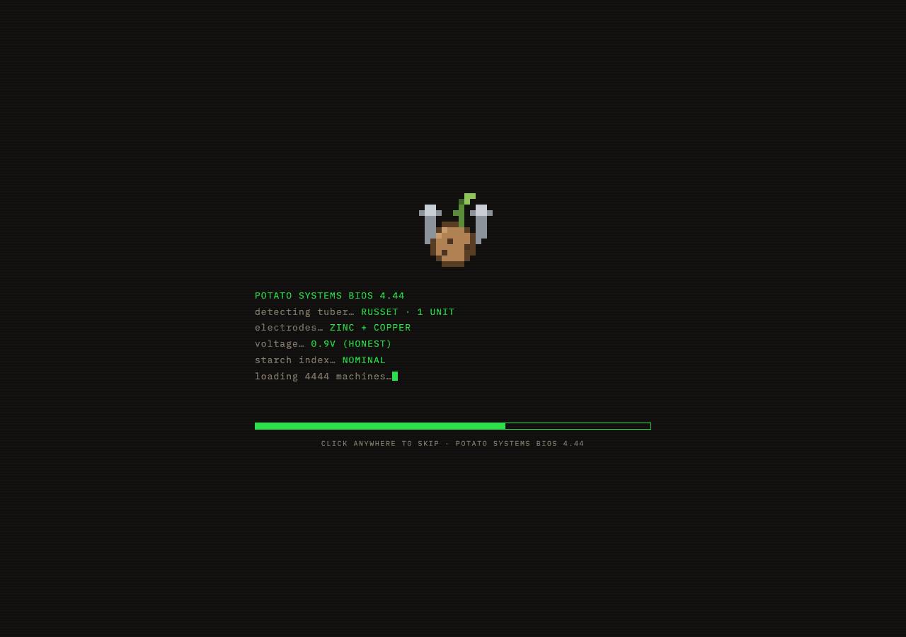 Screenshot of potatotrons.xyz taken by the zone census on 2026-09-09