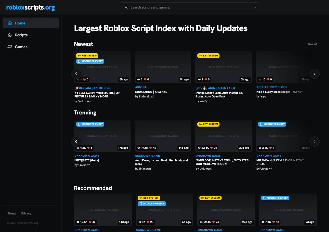 Screenshot of robloxscripts.org taken by the zone census on 2026-09-09