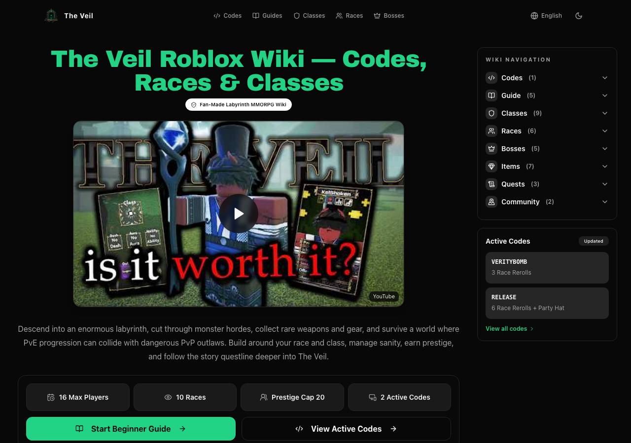 Screenshot of theveil-roblox.wiki taken by the zone census on 2026-09-09