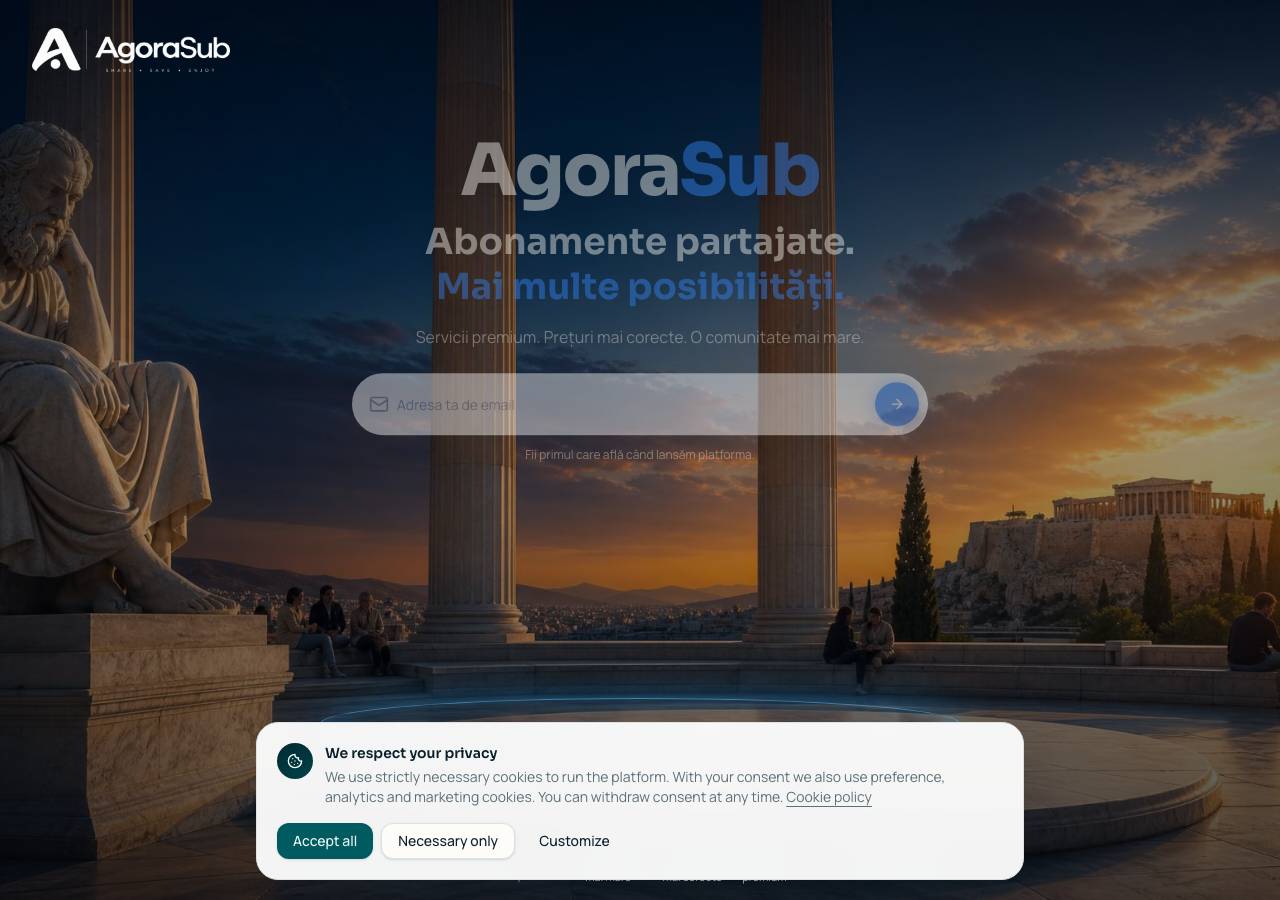 Screenshot of agorasub.com taken by the zone census on 2026-09-10
