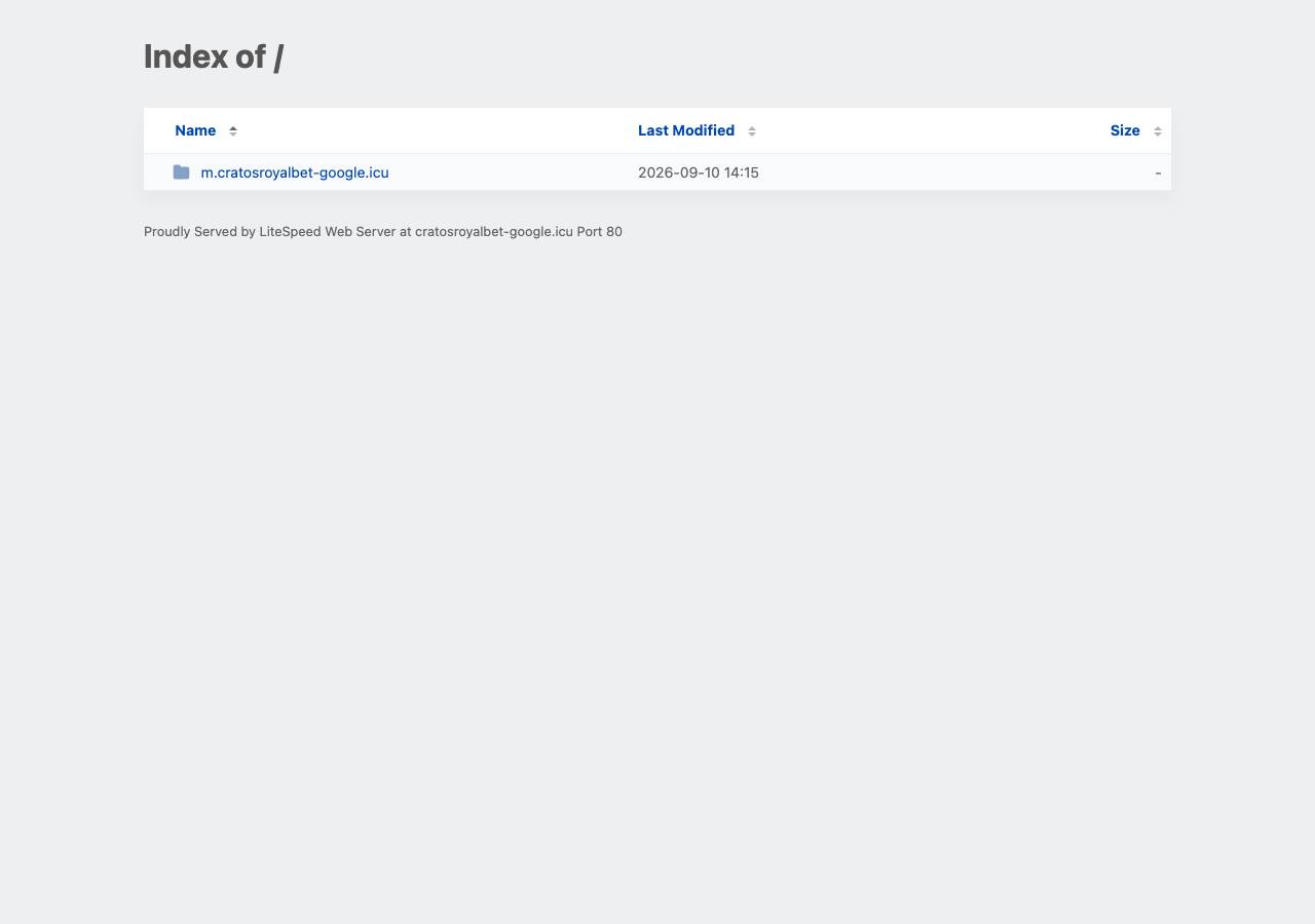 Screenshot of cratosroyalbet-google.icu taken by the zone census on 2026-09-10