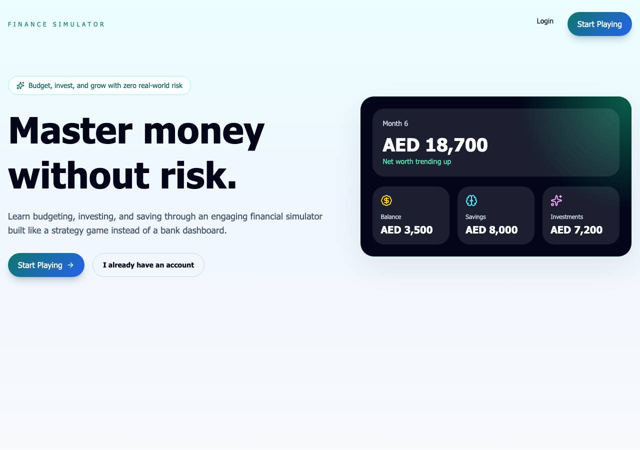 Screenshot of finance-sim.online taken by the zone census on 2026-09-10